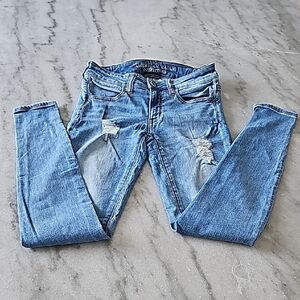 American Eagle Outfitters Ripped Skinny Jeans - Blue